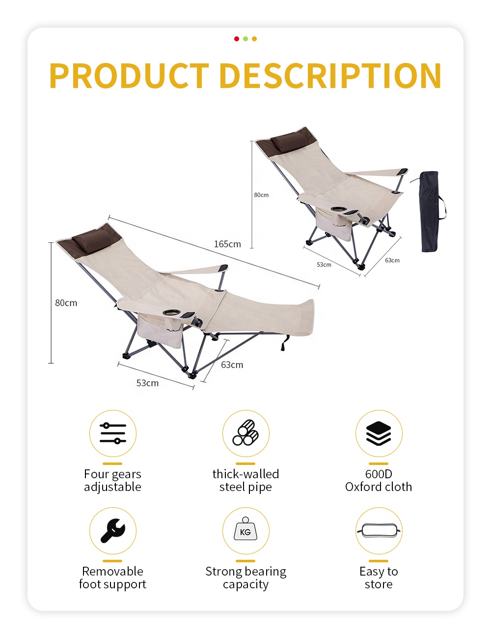 Portable Folding Reclining Cha - огляд і ціна Outdoor Furniture Set