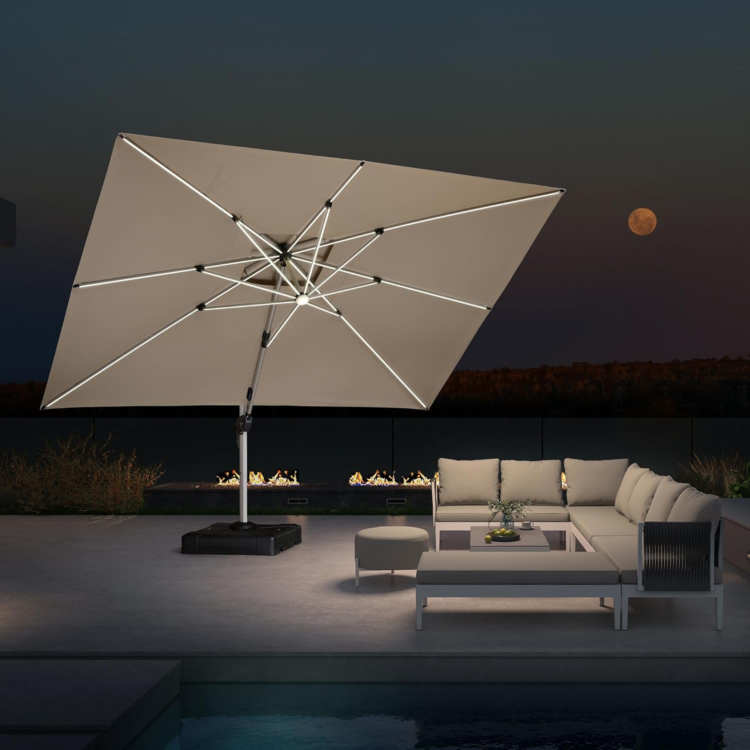 10' X 13' Double Top Deluxe So - огляд і ціна Outdoor Furniture With Umbrella